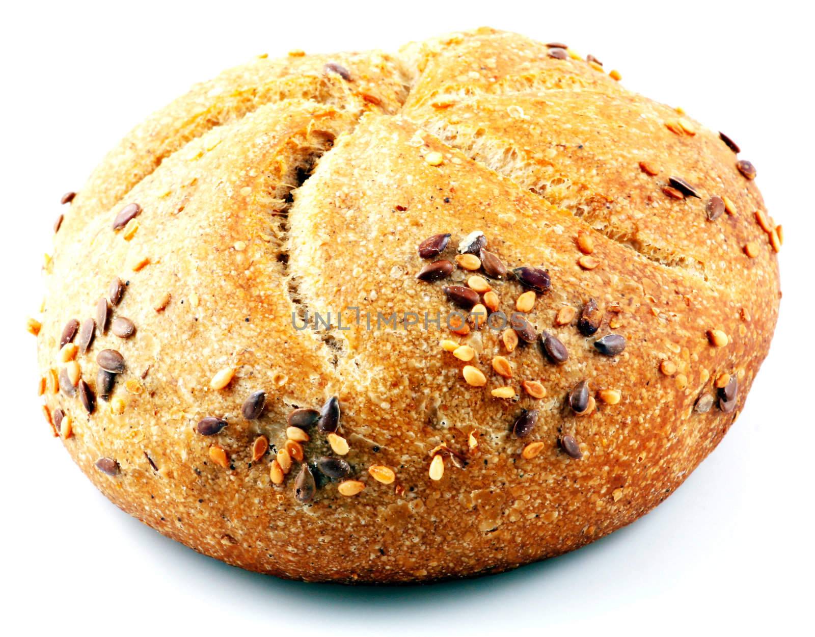Fresh bread isolated on white background