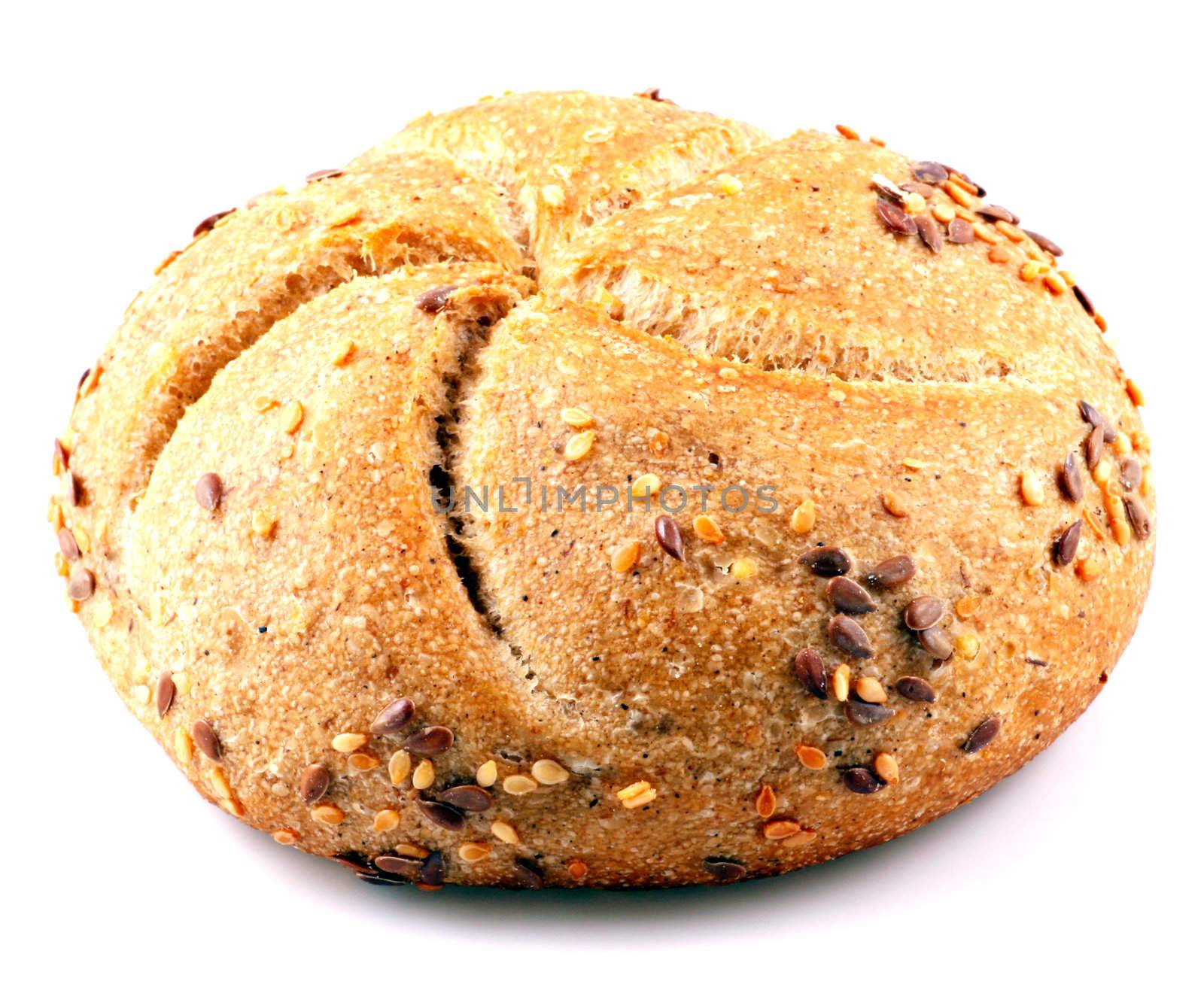 Fresh bread isolated on white background