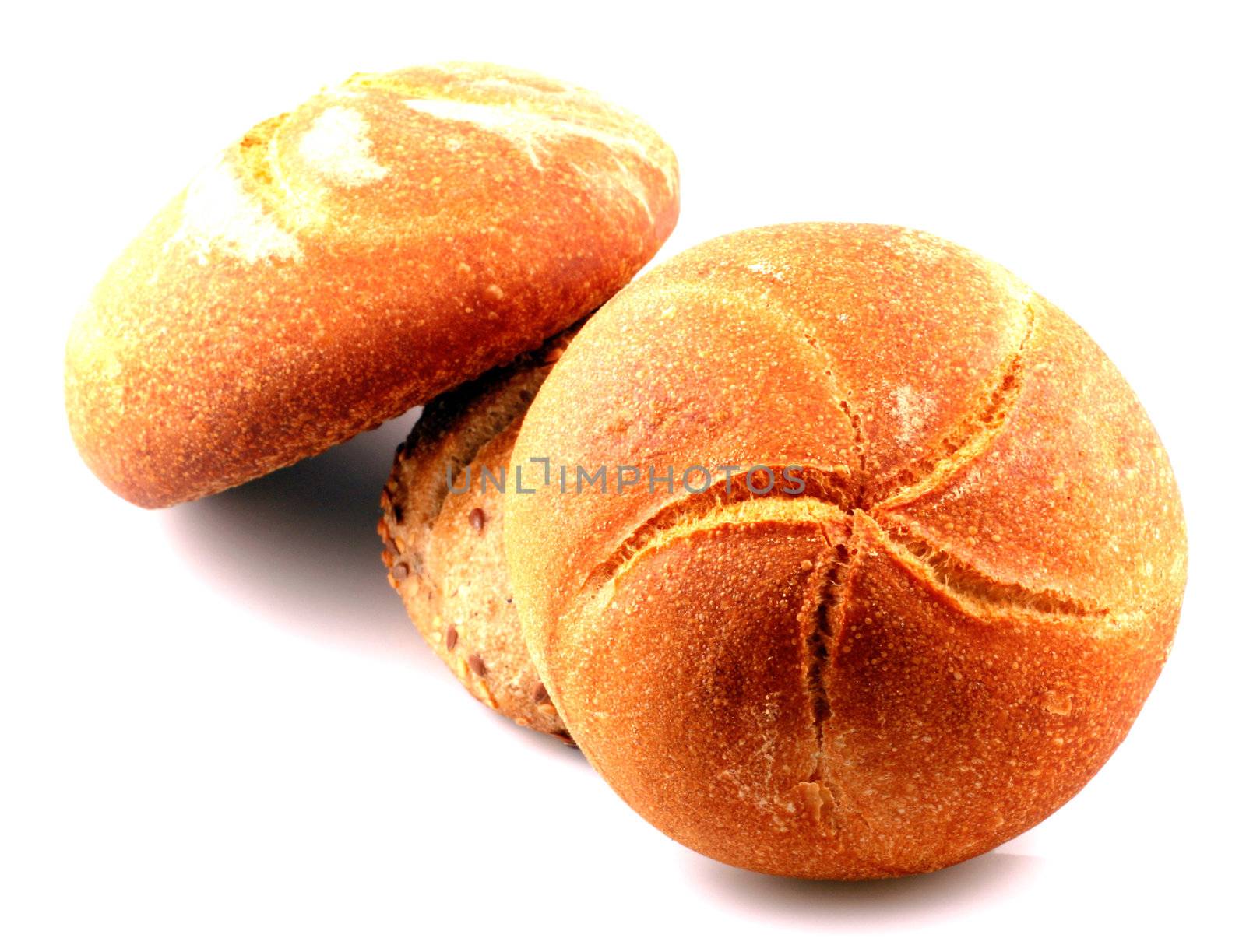 Fresh bread isolated on white background