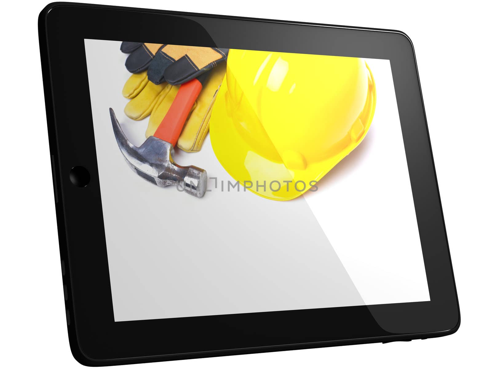 Work Tools And Equipment On Tablec Computer Screen