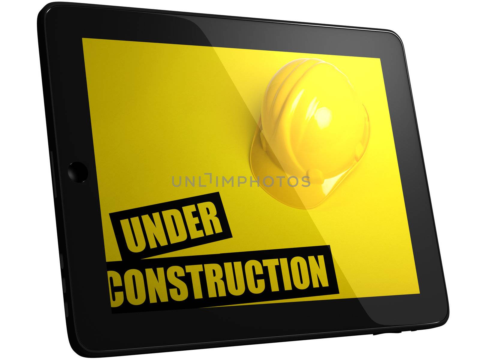 Under Construction Title On Tablec Computer Screen