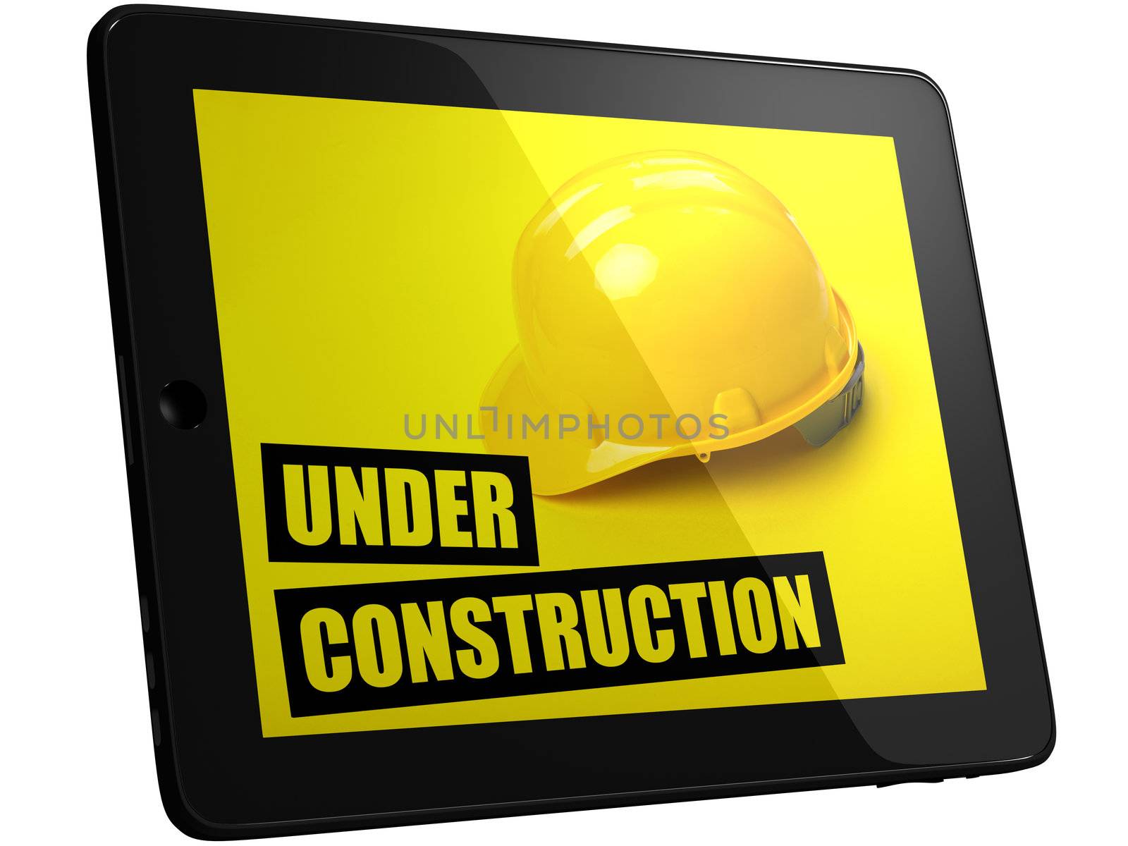 Under construction picture on tablet PC