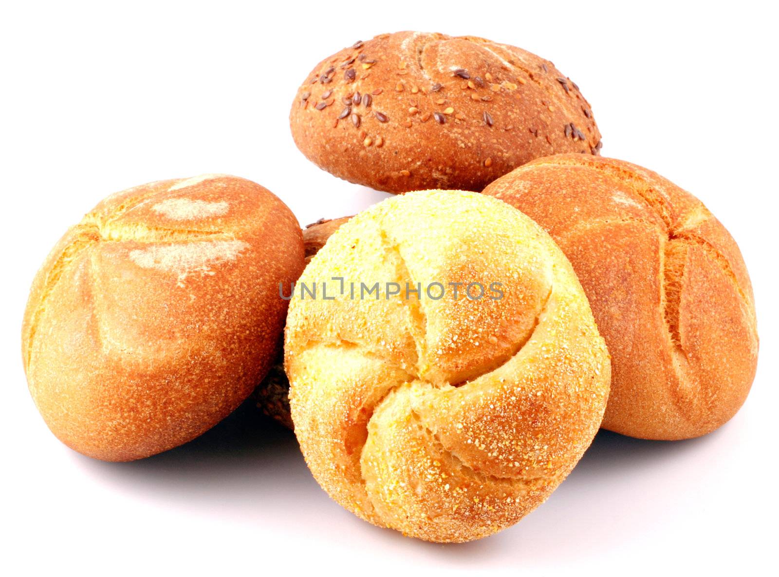 Fresh bread isolated on white background