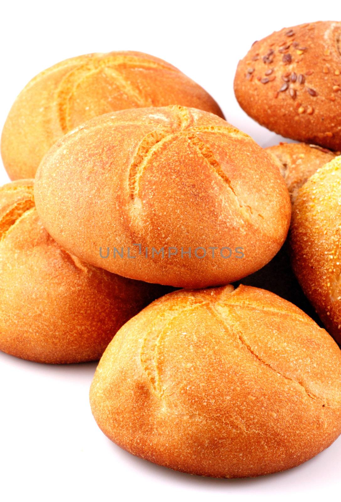 Fresh bread isolated on white background