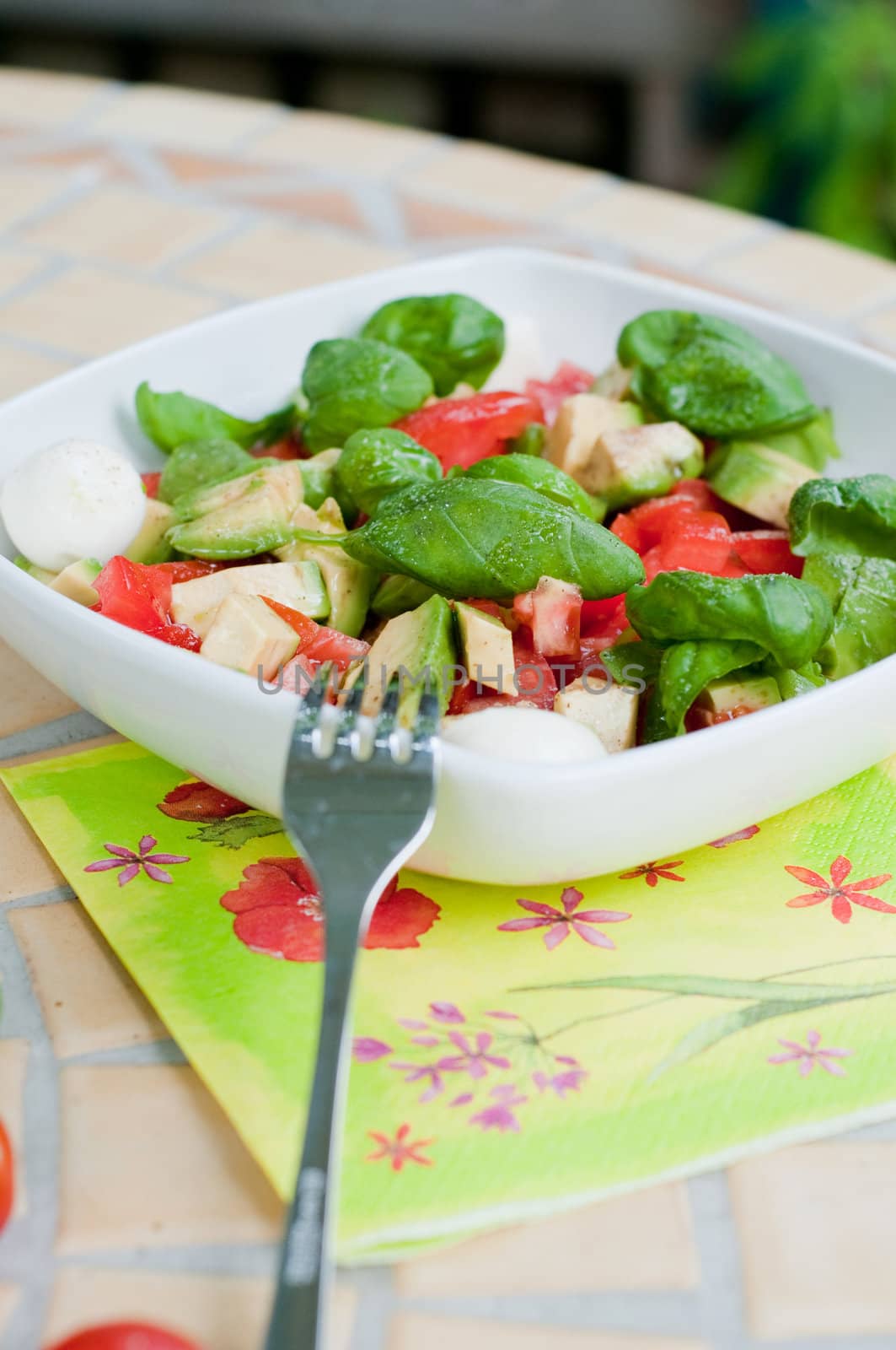 Shot of multicolored salad on the table