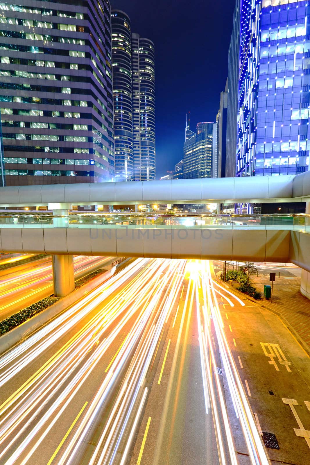 traffic in city at night