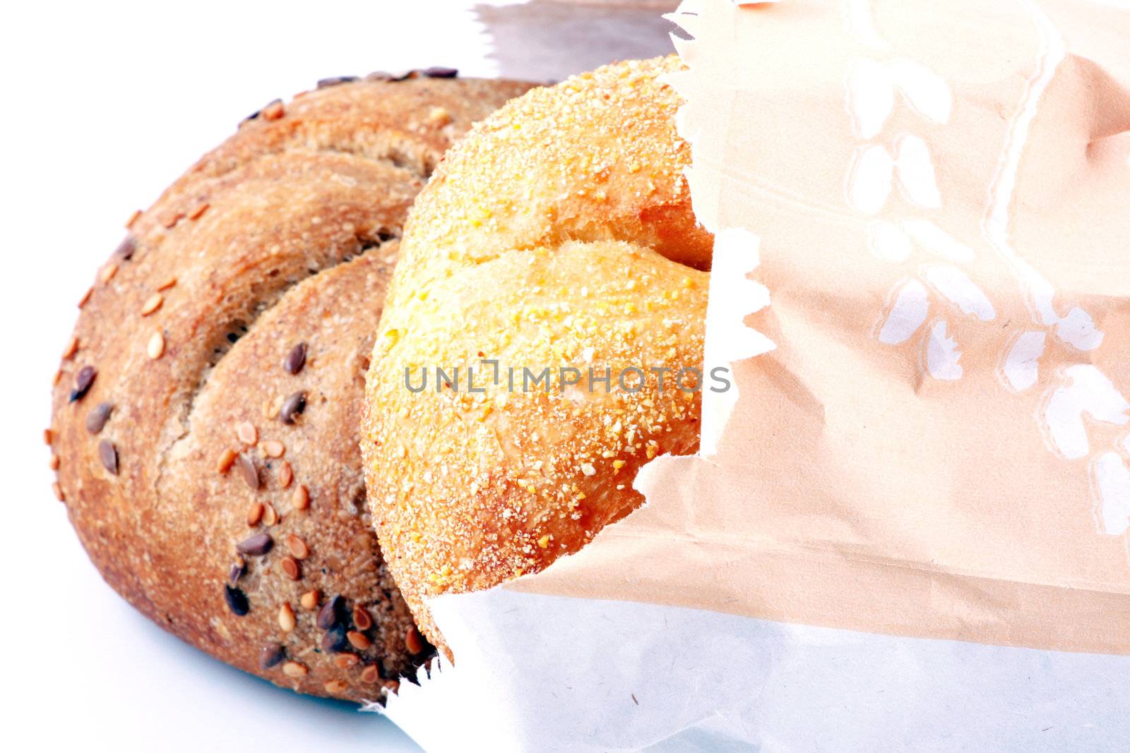 Fresh bread isolated on white background