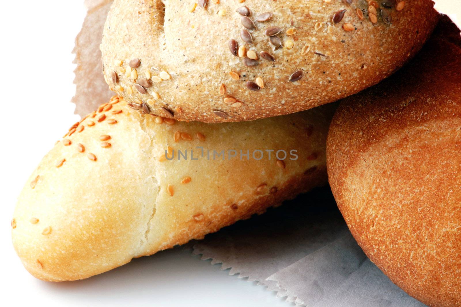 Fresh bread isolated on white background