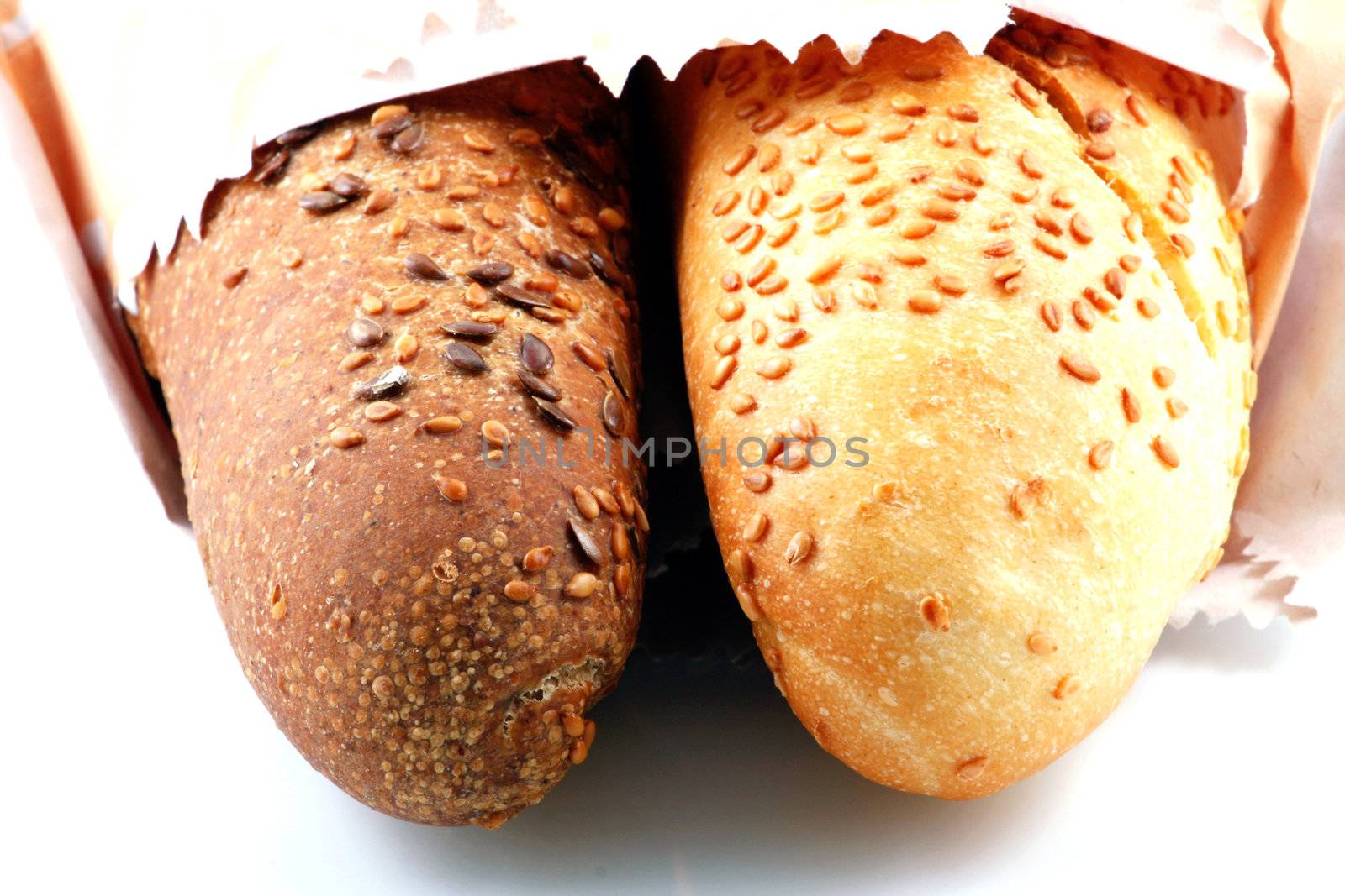 Fresh bread isolated on white background