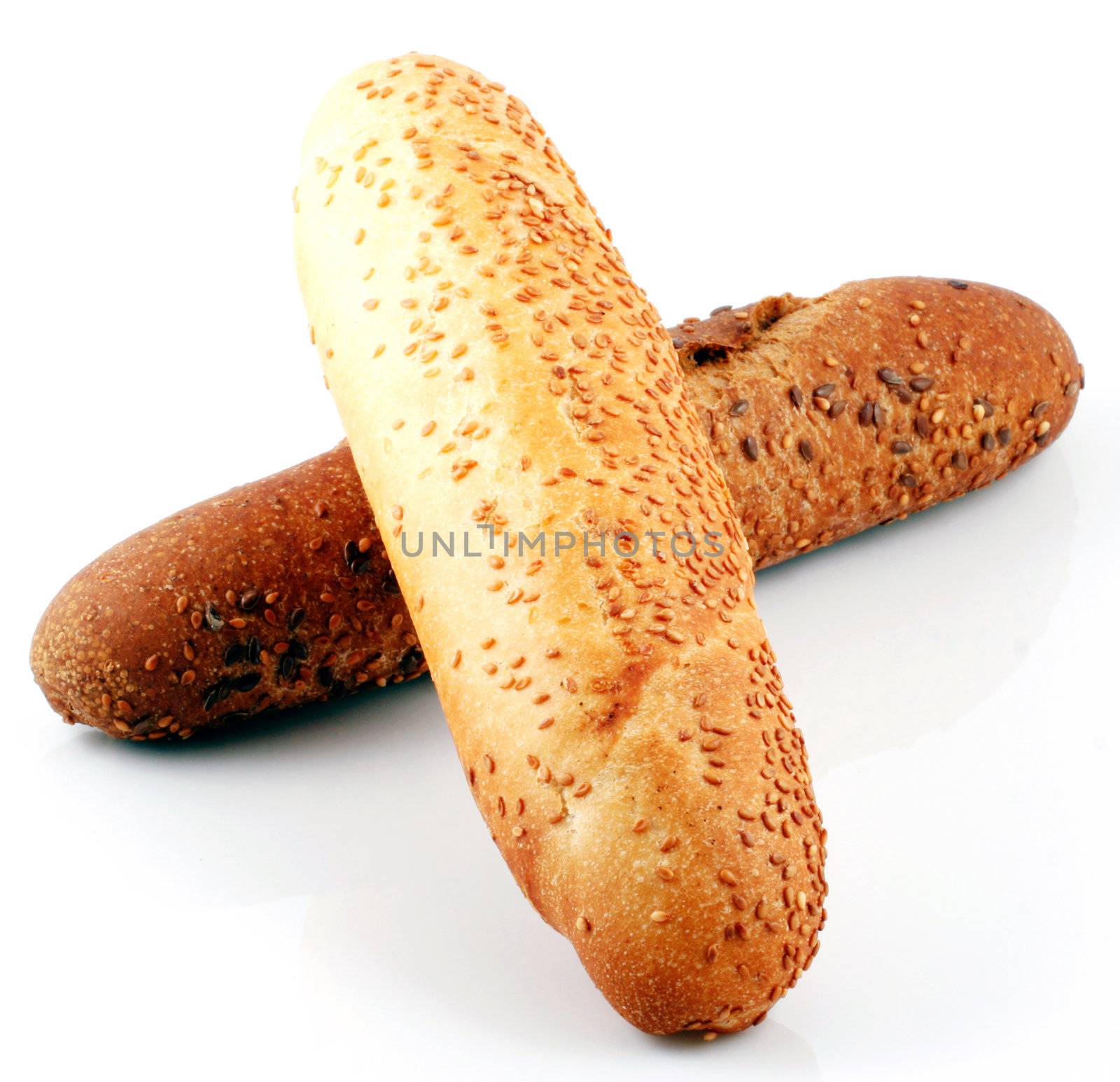 Fresh bread isolated on white background
