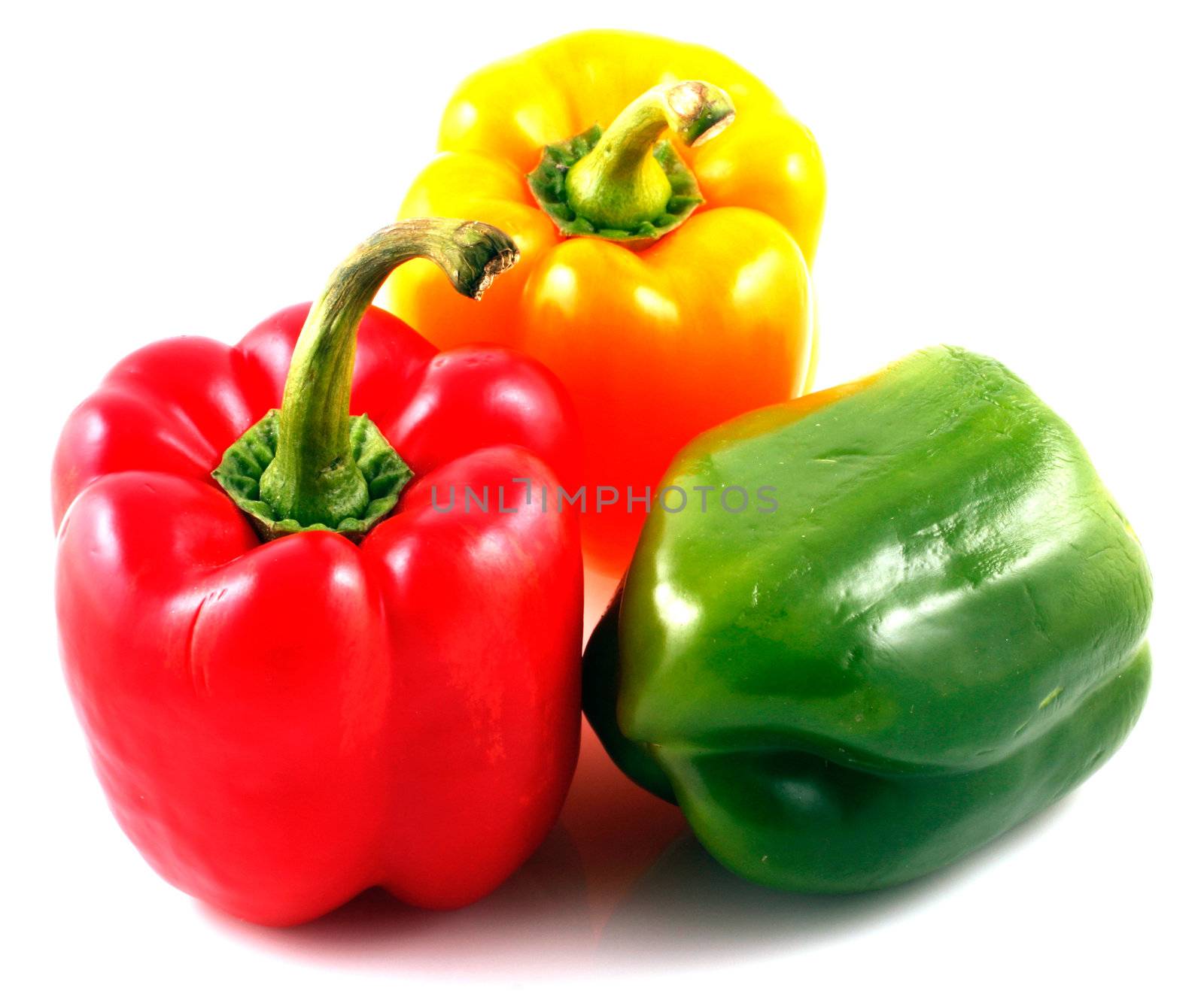 Peppers on white background