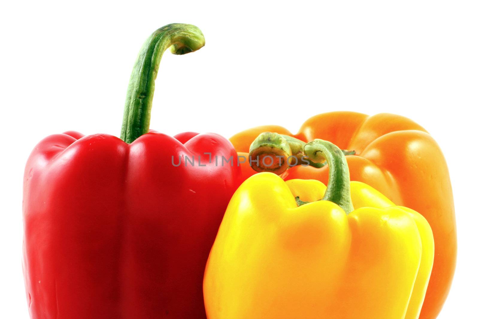 Peppers on white background