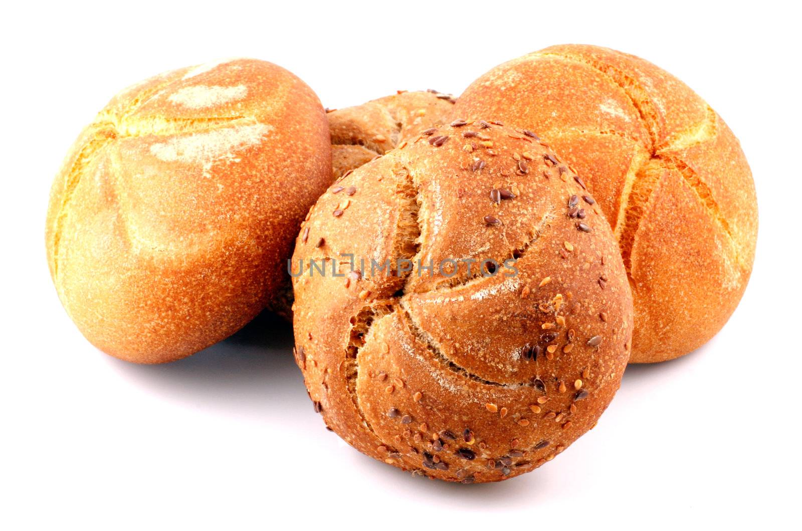 Fresh bread isolated on white background