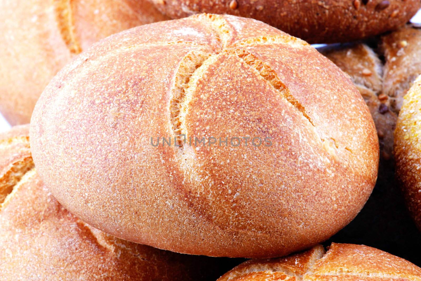 Fresh bread isolated on white background