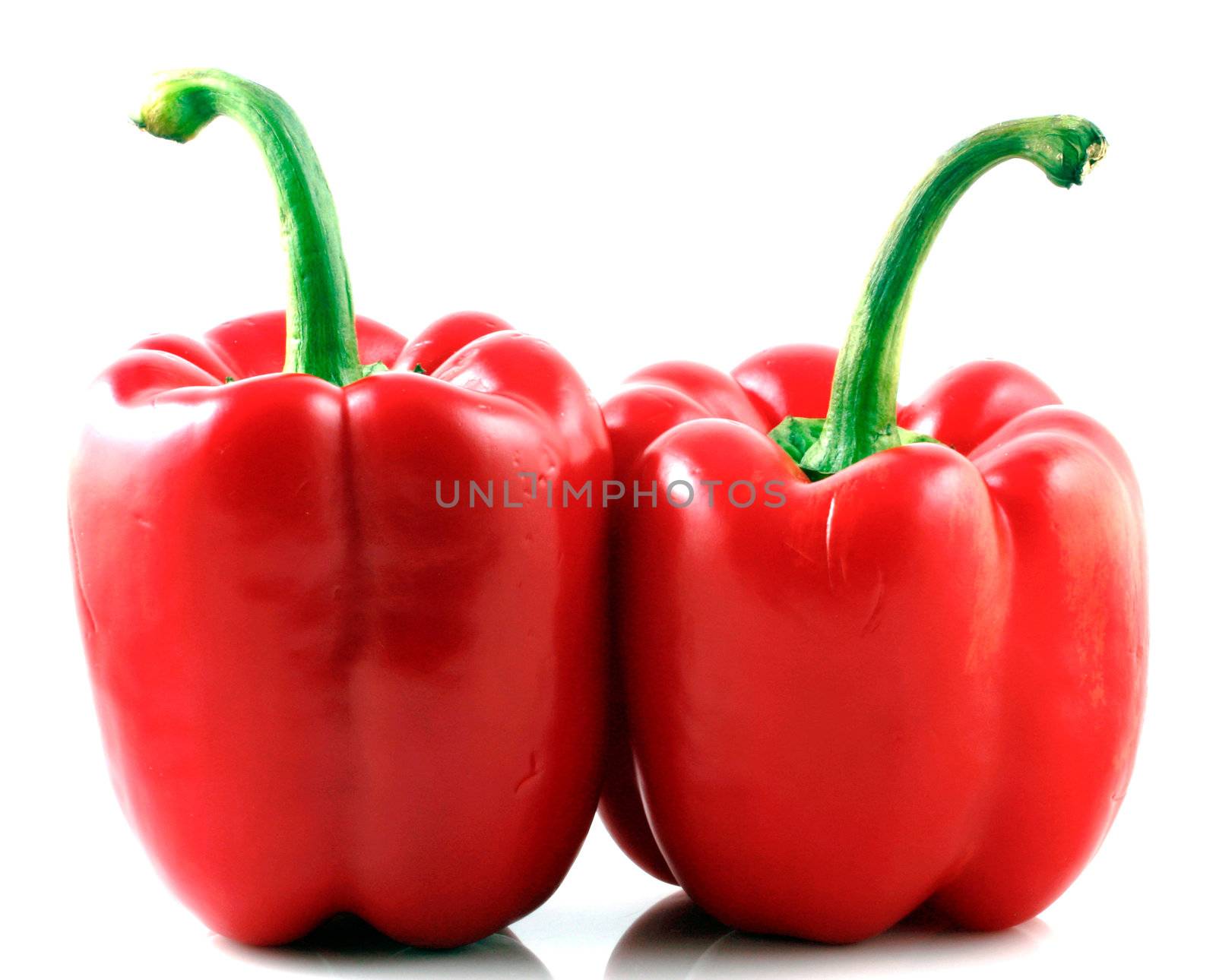 Peppers on white background