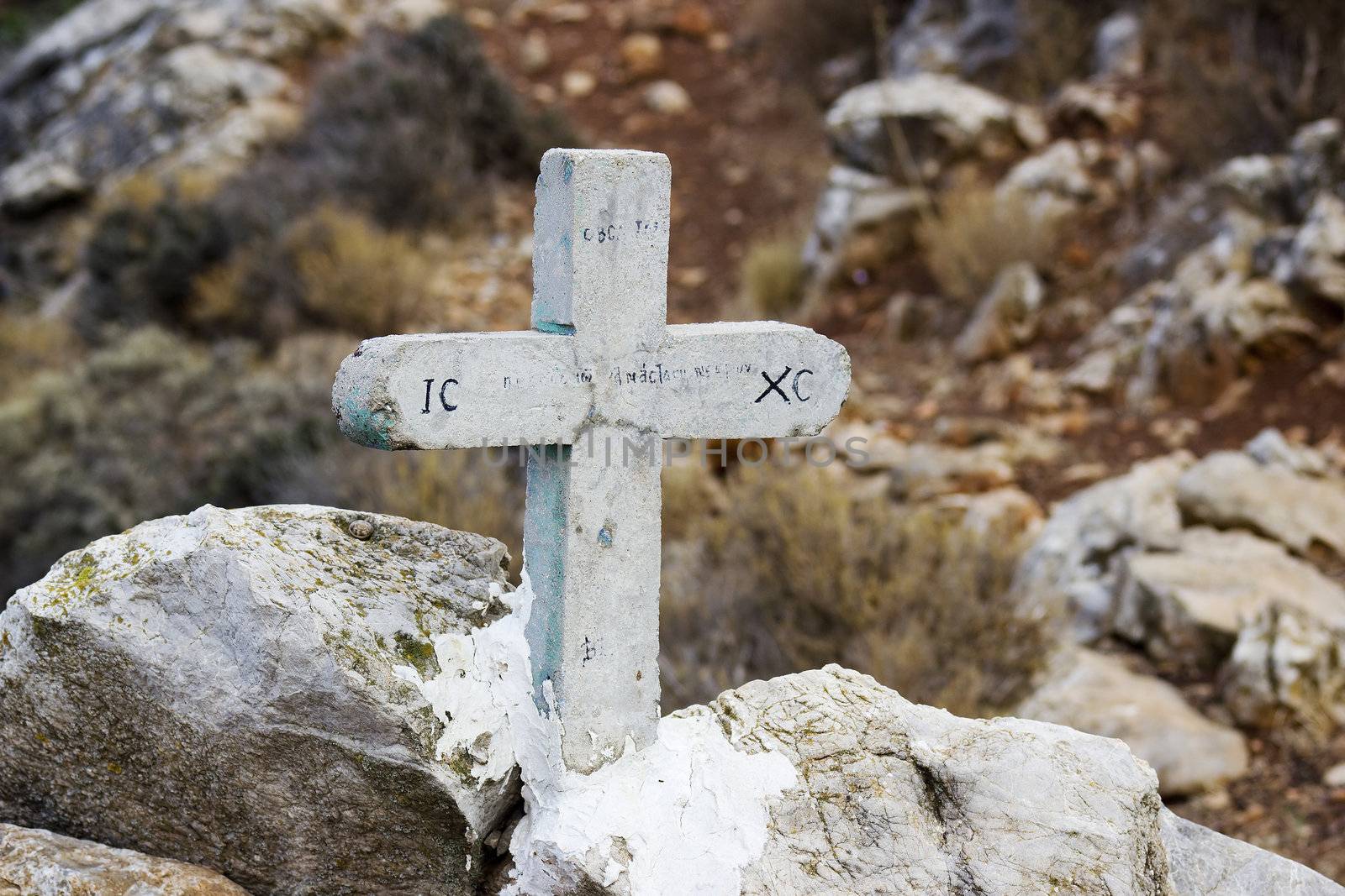 cross on the rock