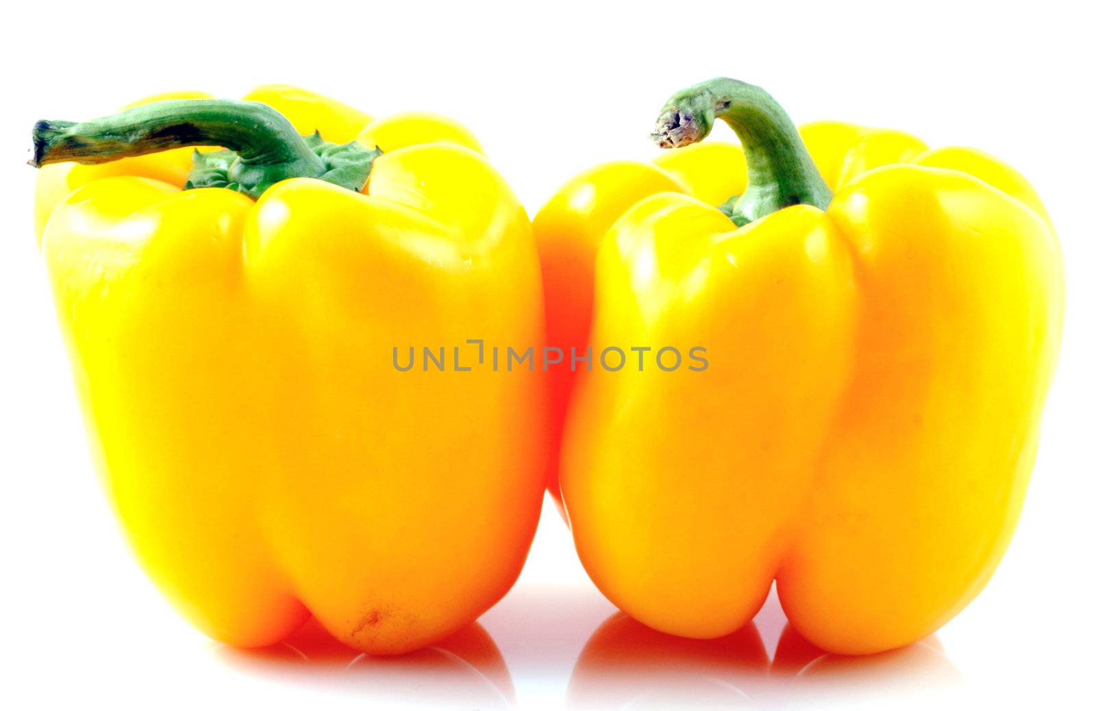 Peppers on white background