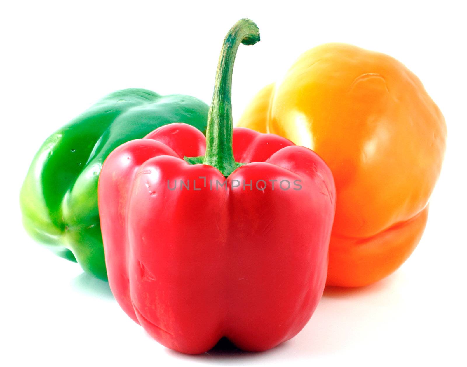 Peppers on white background