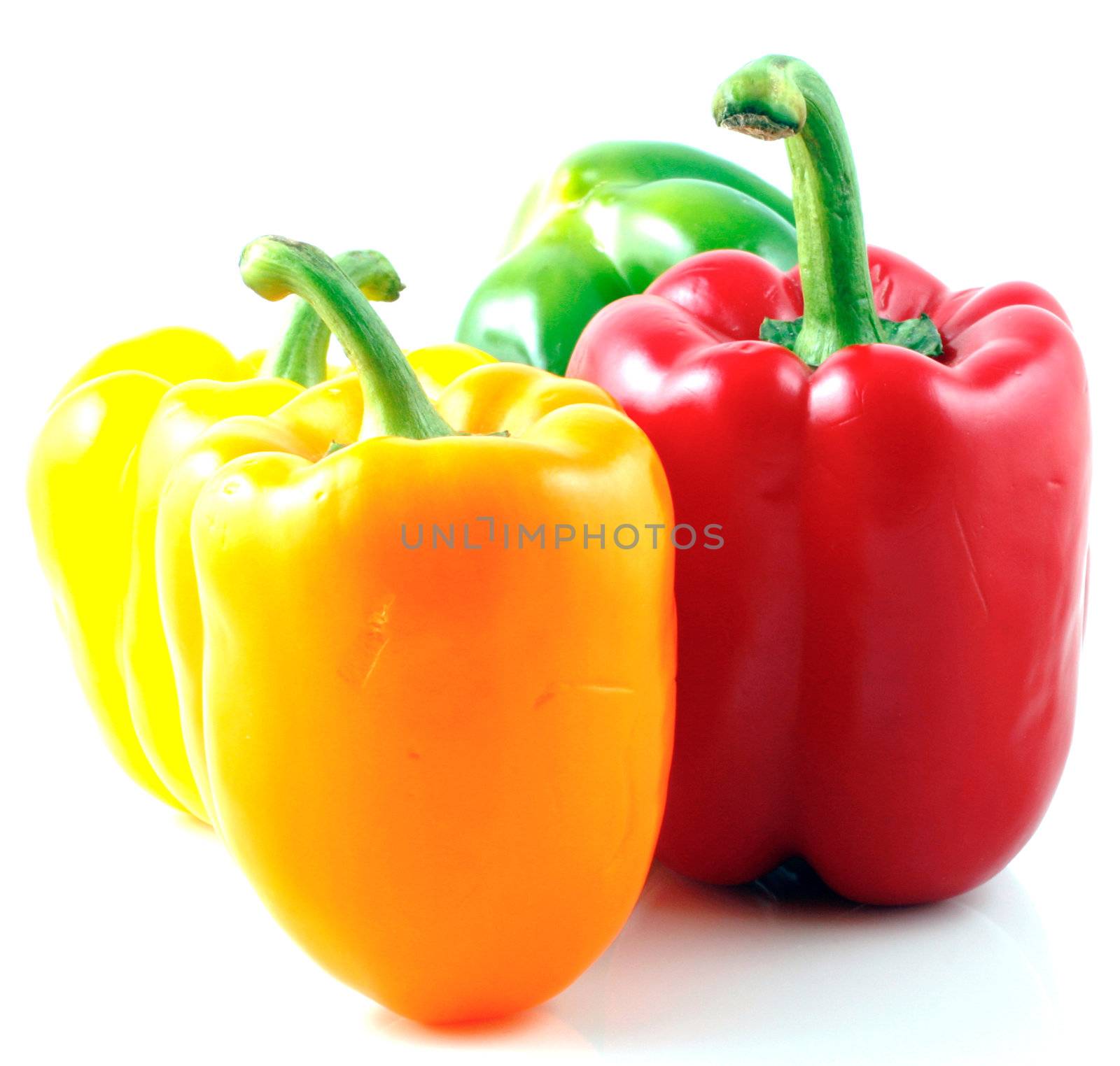 Peppers on white background