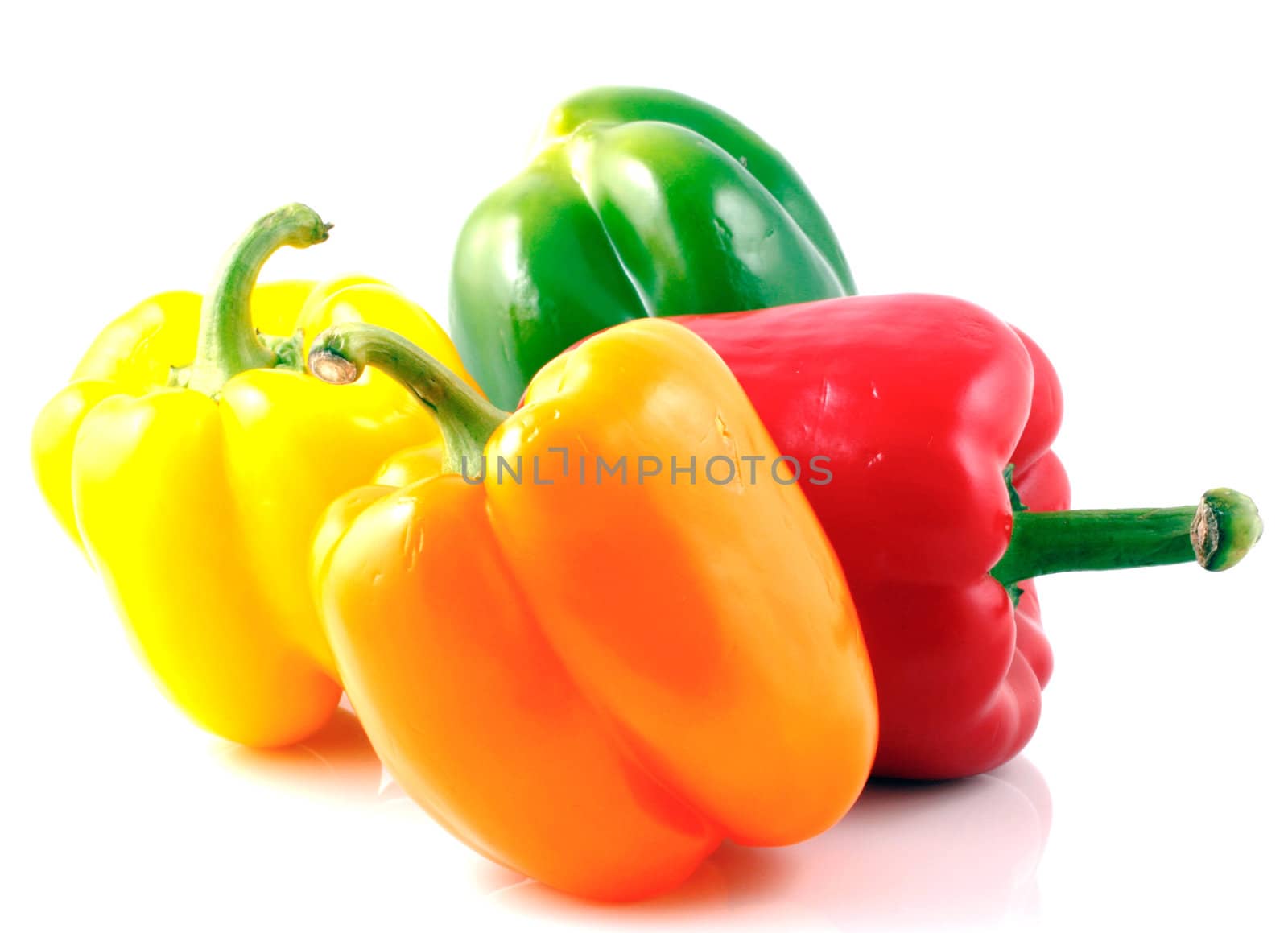 Peppers on white background