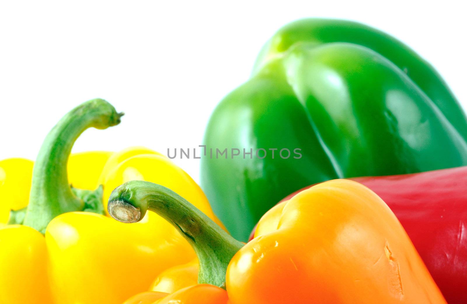 Peppers on white background