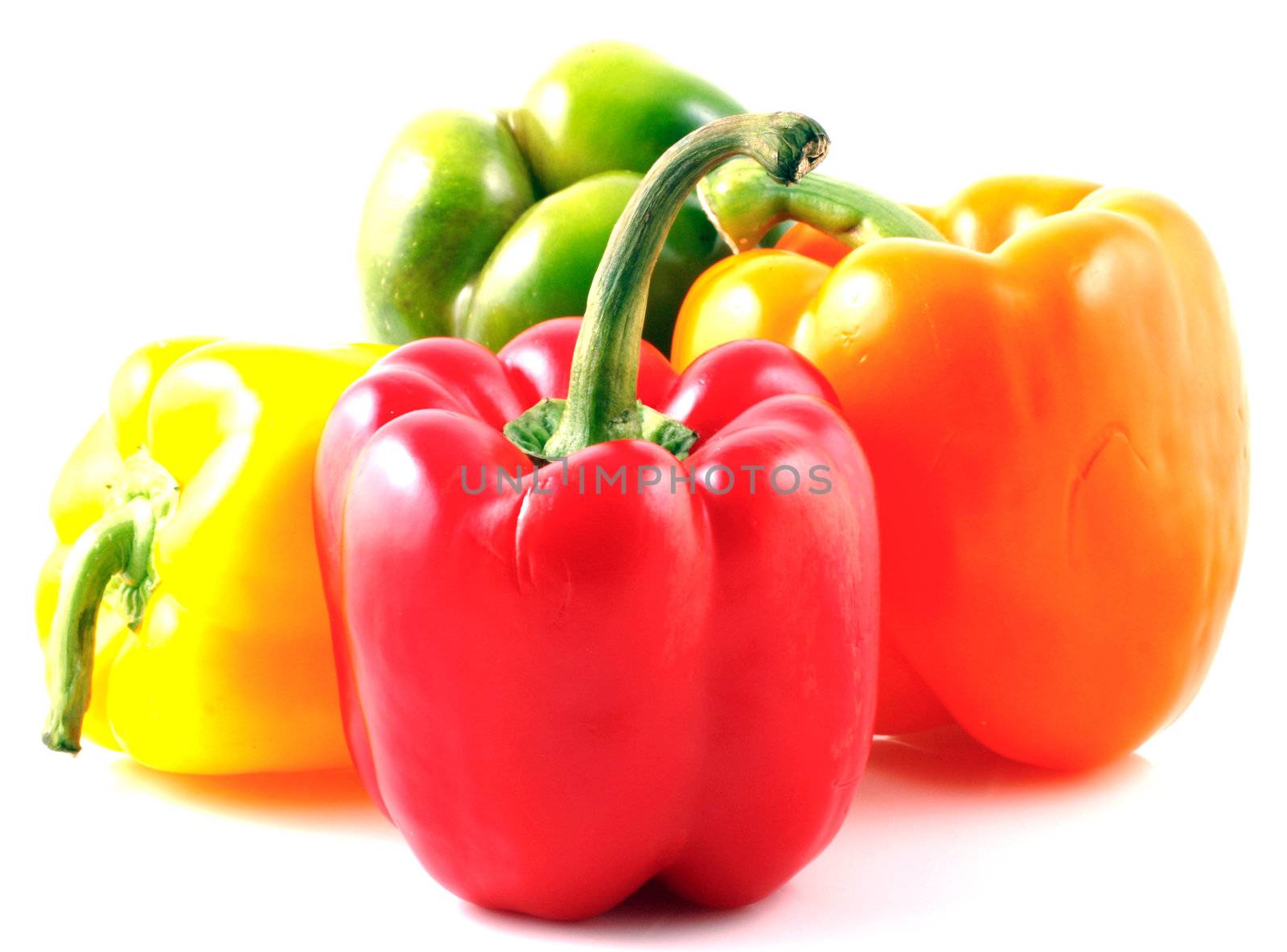 Peppers on white background