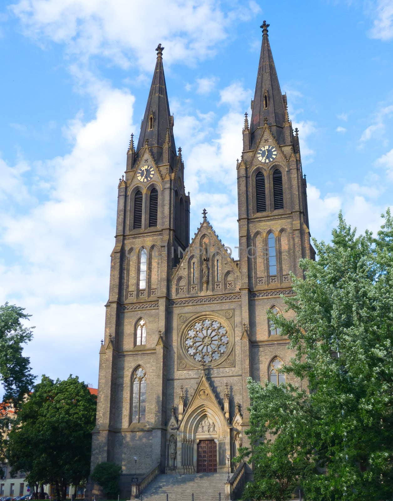 St. Ludmila Church on Namesti Miru Square, Prague, Czech Republic