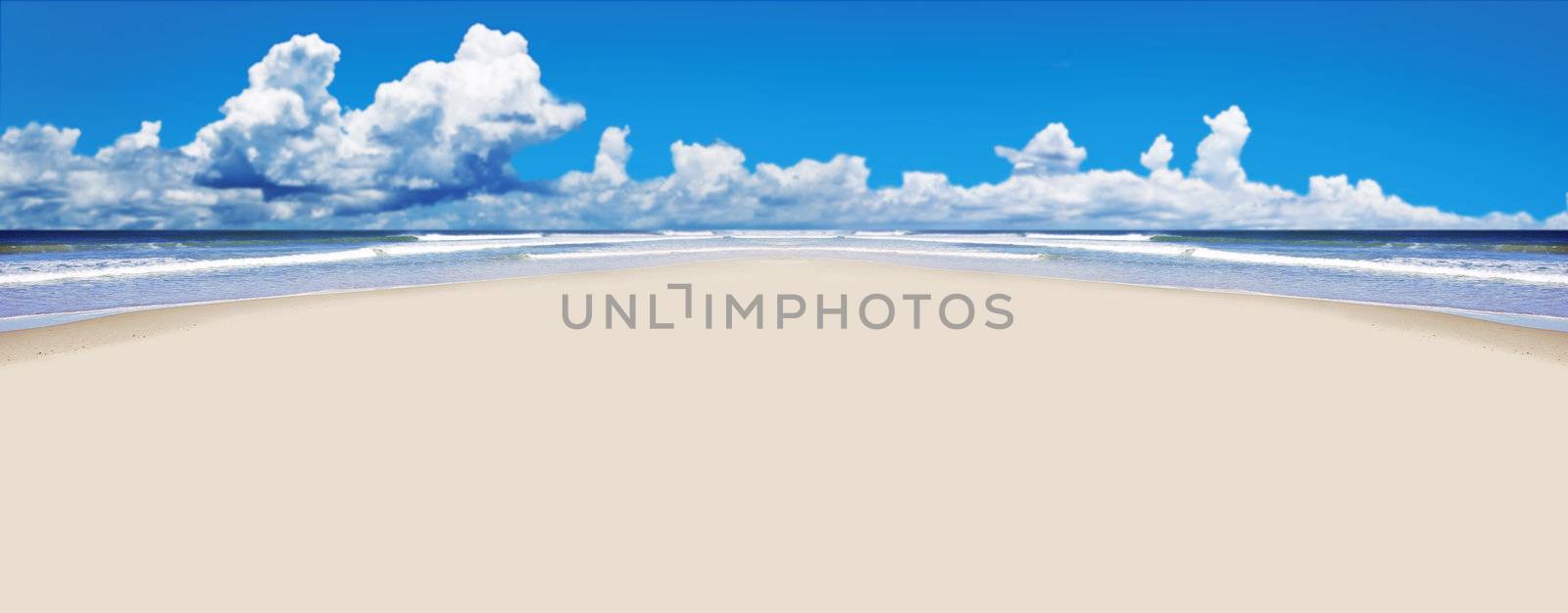 Tropical beach with open space for text