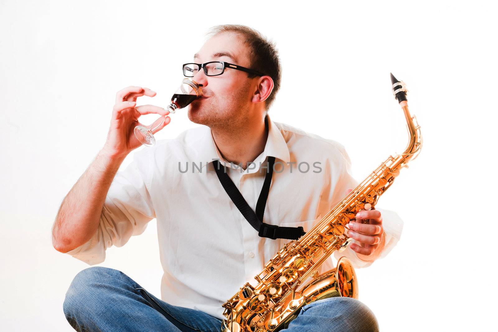 portrait of a man with a saxophone