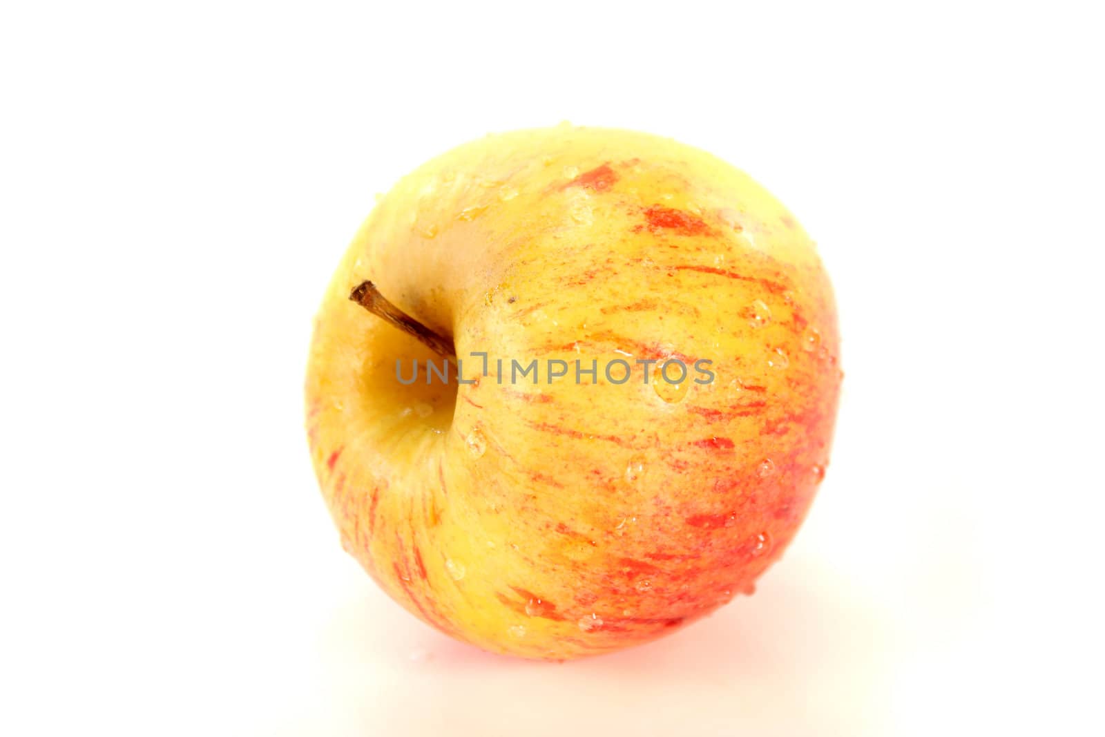 fresh red and yellow apple on white background