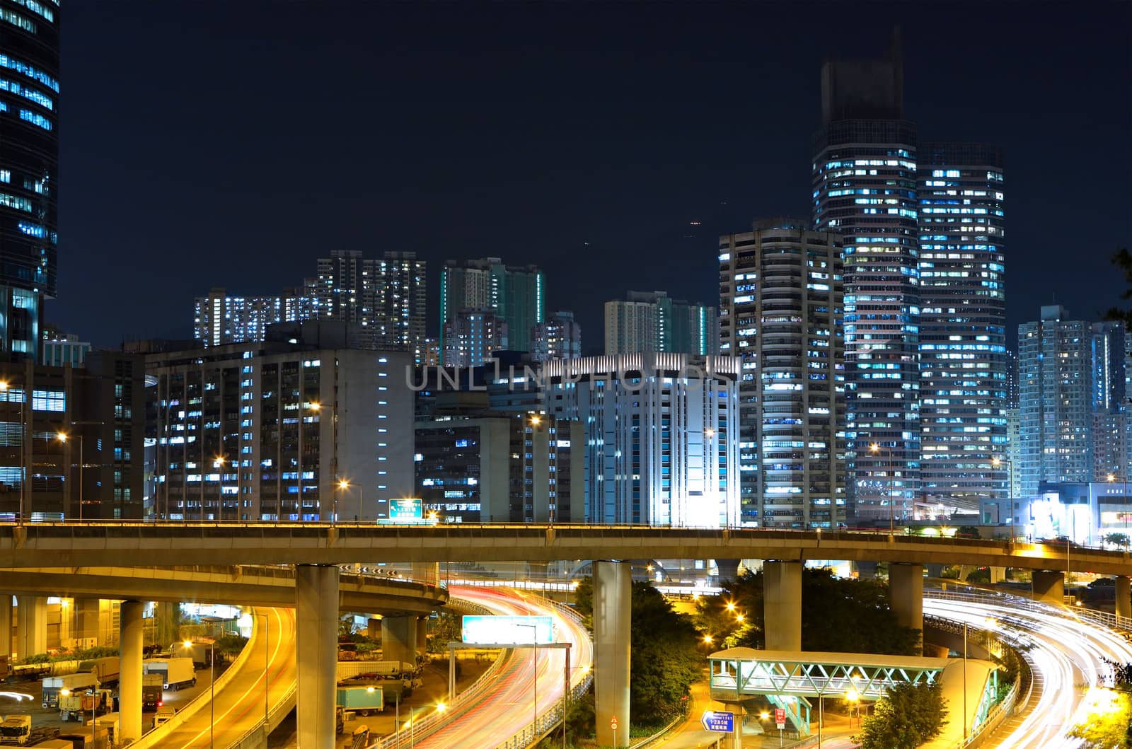 modern city at night