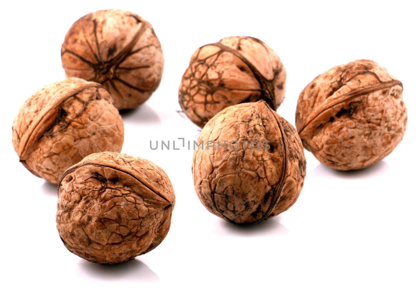 Walnuts in closeup