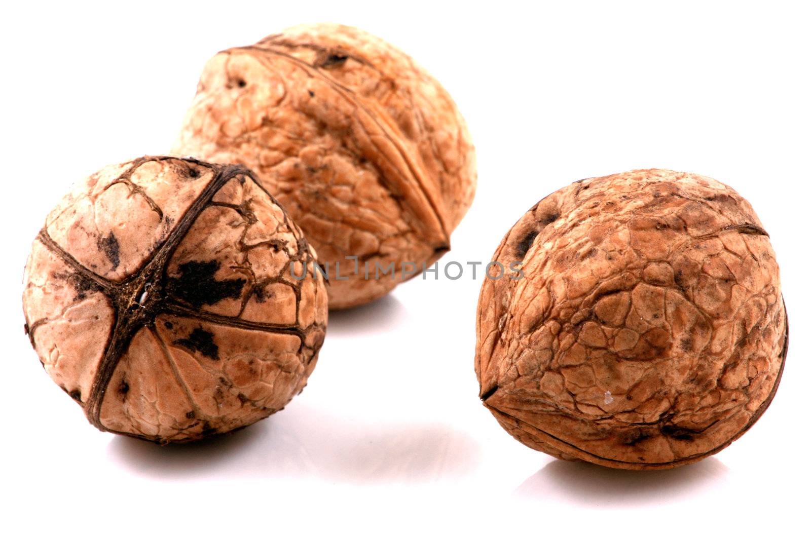 Walnuts in closeup