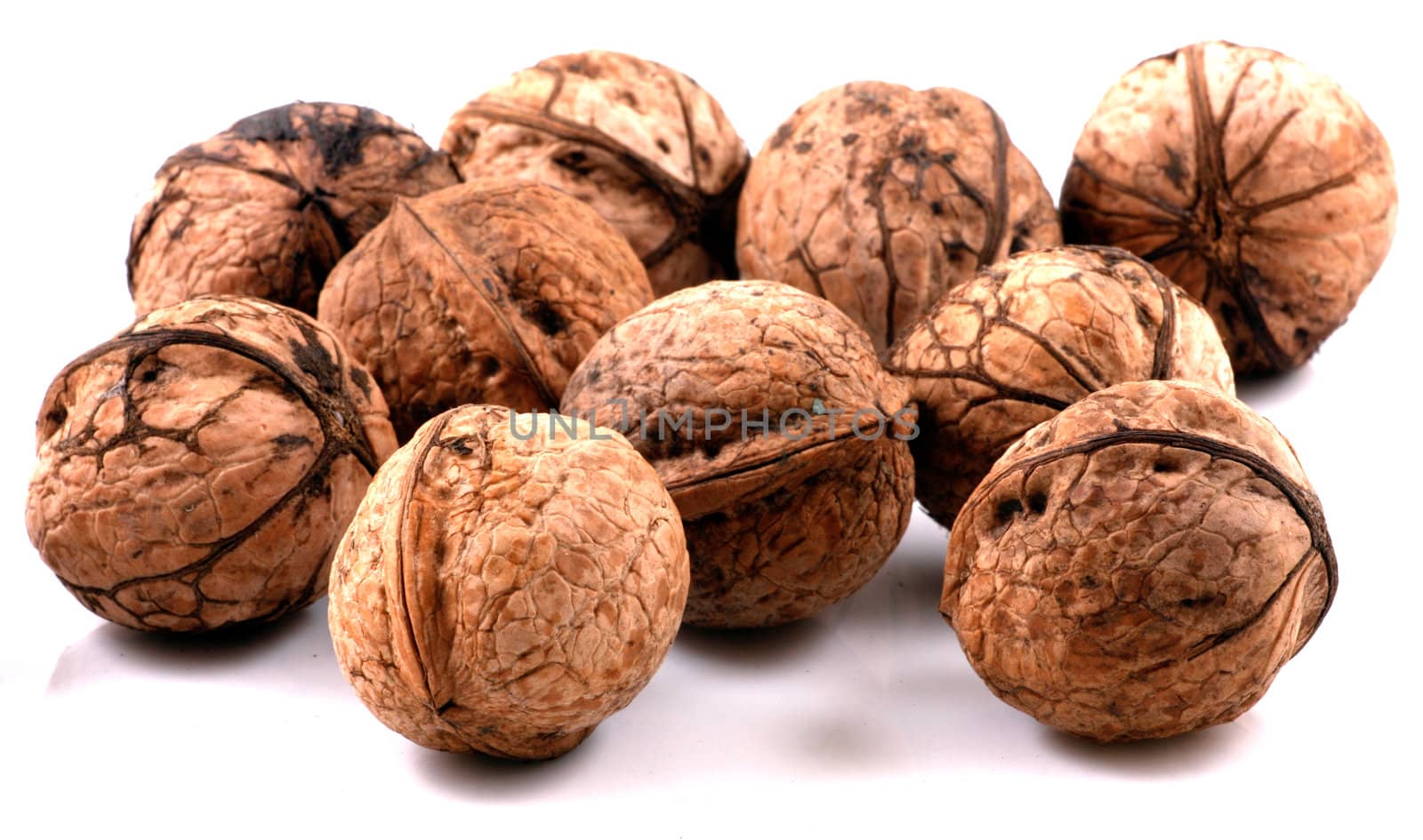 Walnuts in closeup