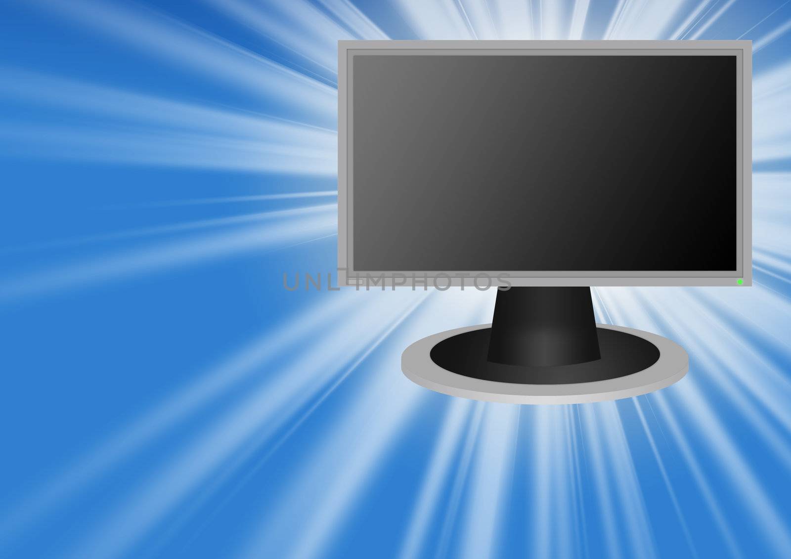 The high resolution of image LCD of the monitor for background with effects super-light (16:9) with the button and a bulb - "is included")