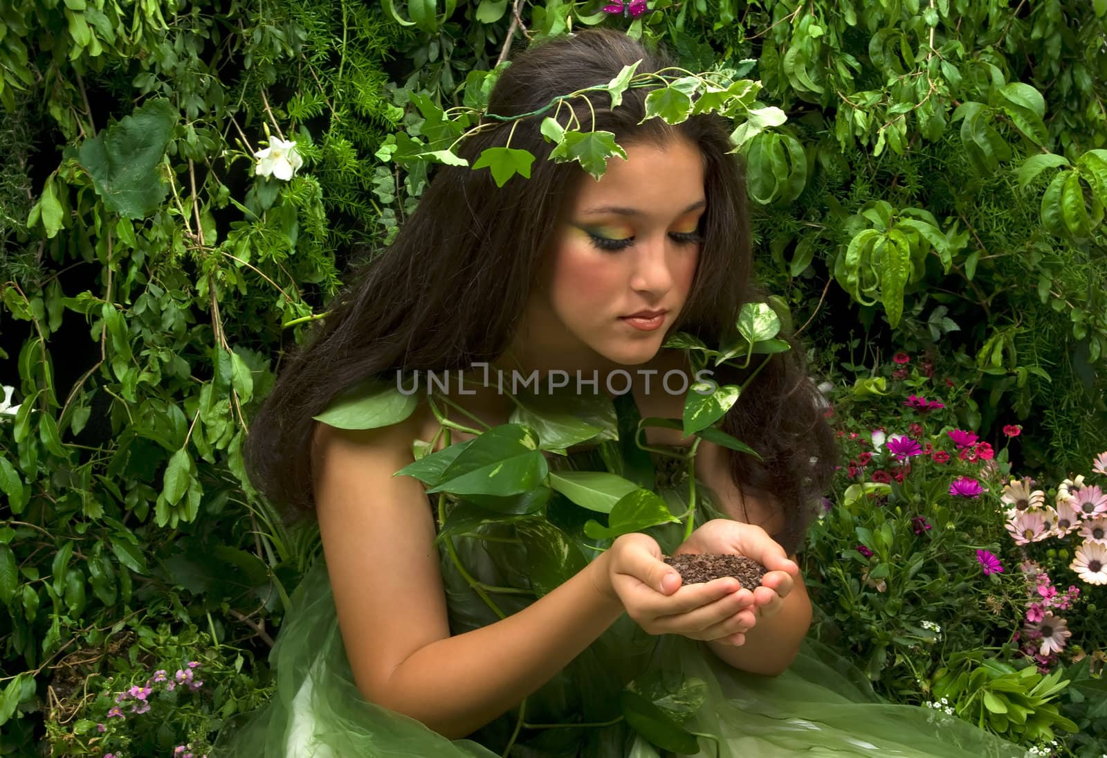 Scent of mother nature is the earth itself.
This indoor studio shoot is a compilation of many fresh flowers, grass, tree branches and bushes. 

