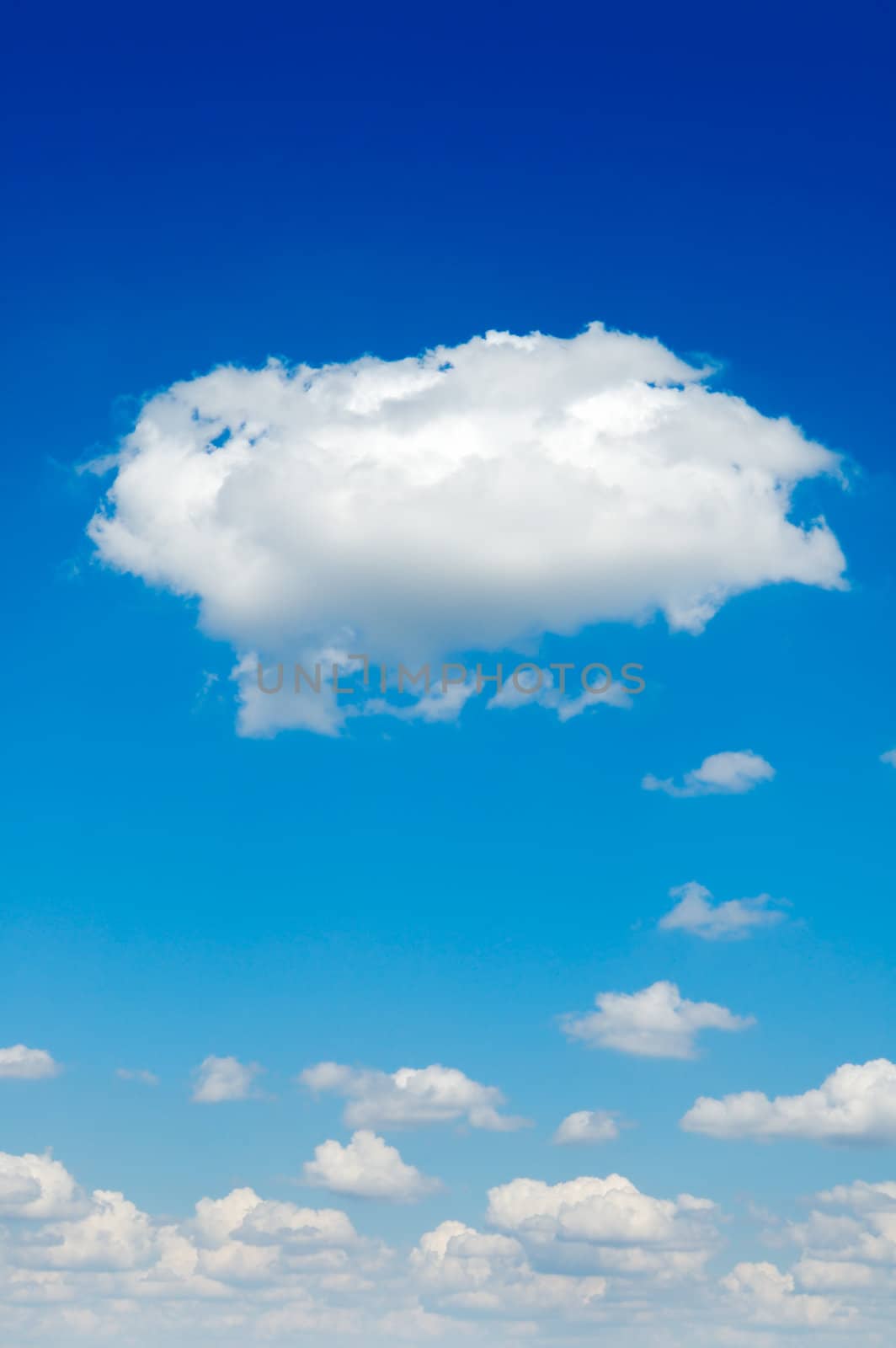 Beautiful white fluffy clouds in the blue sky