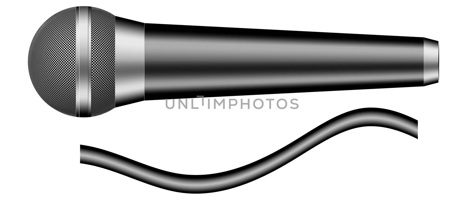 The microphone isolated on a white background (very big resolution)