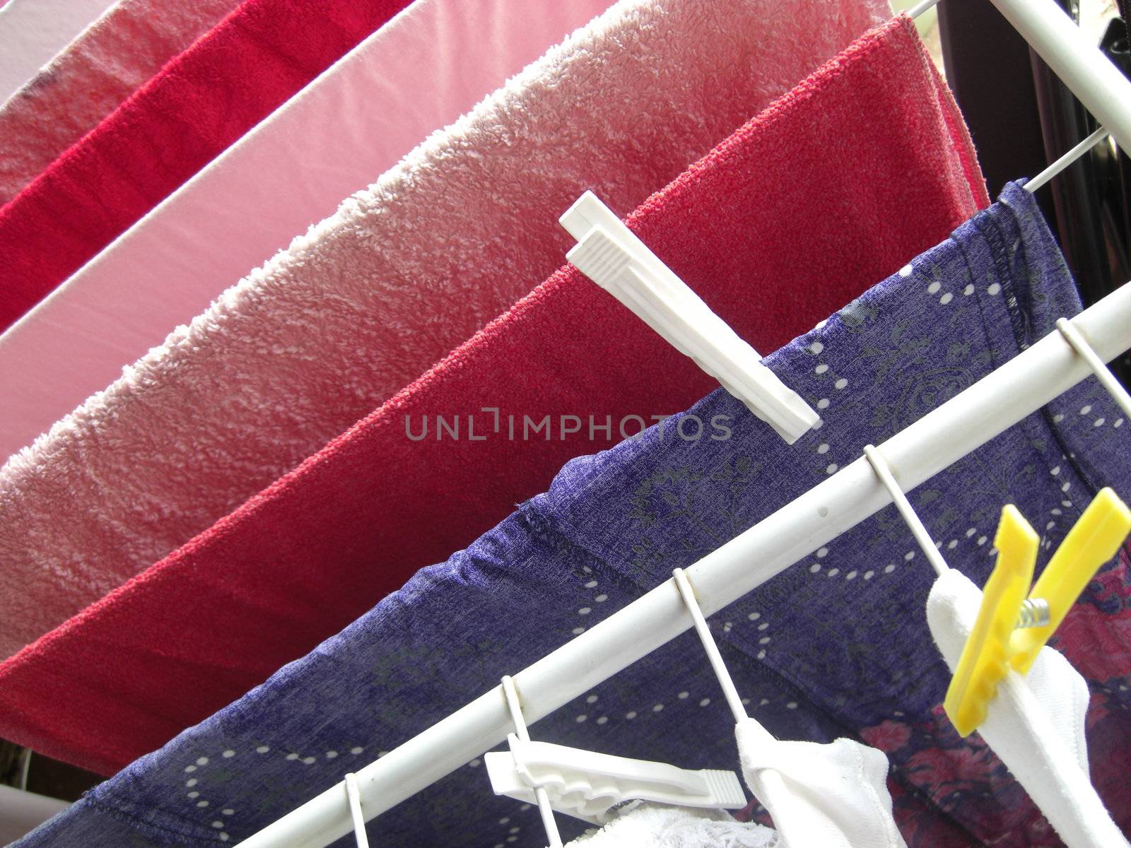 oblique view of a laundry rack