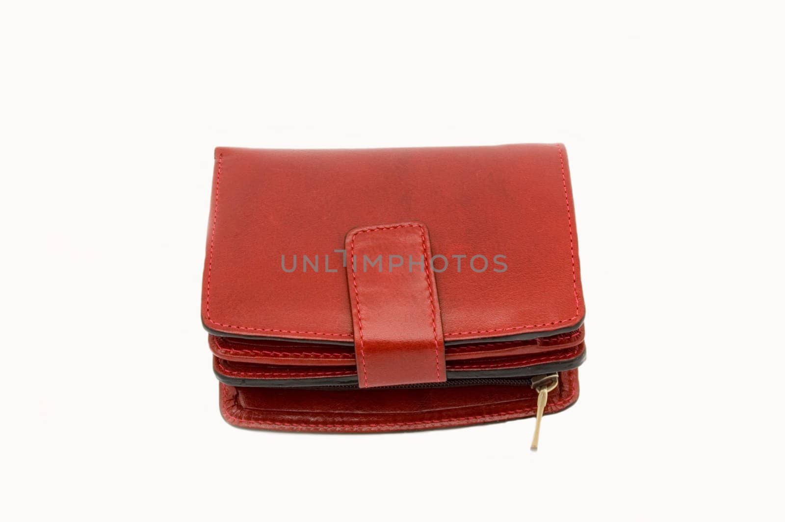 red woman's wallet isolated on white
