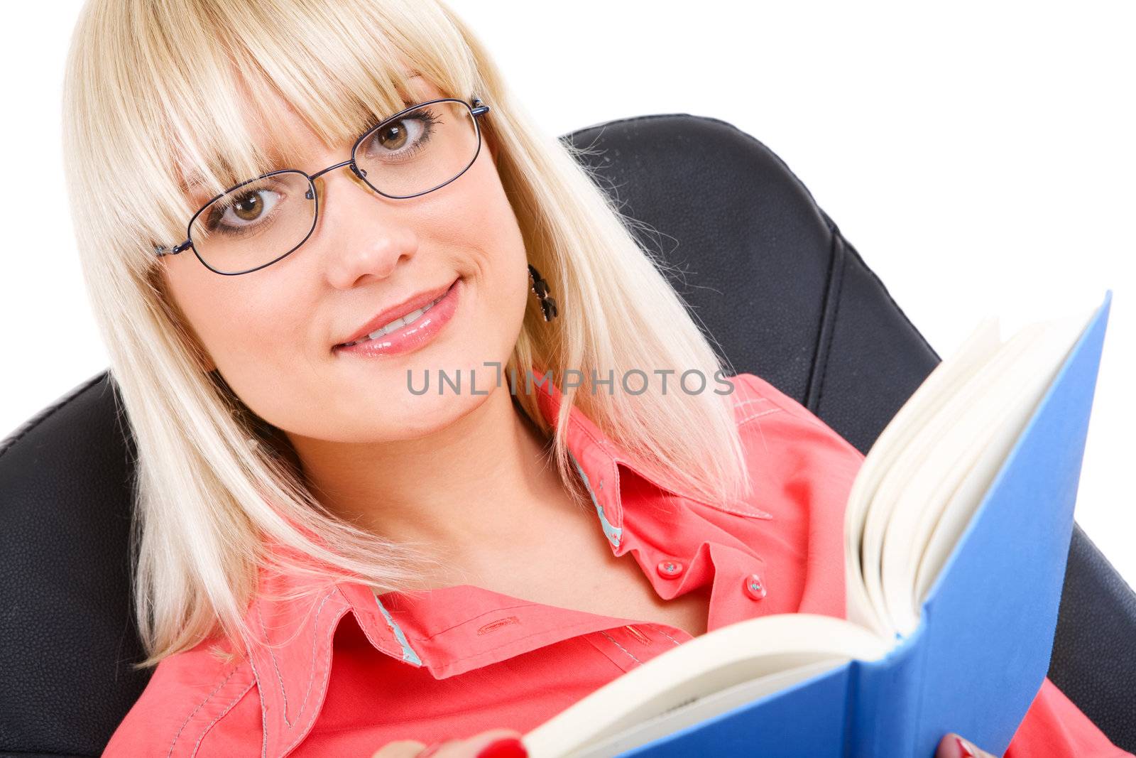 student girl with a book in hands