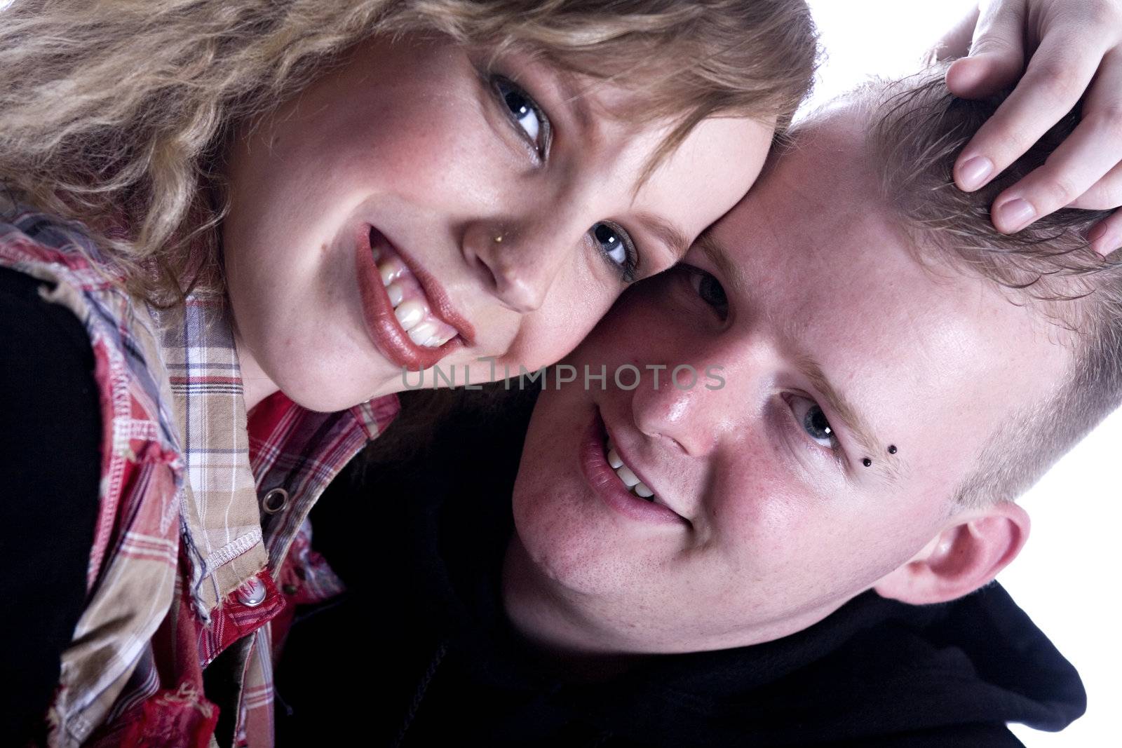 Studio portrait of a duo in love