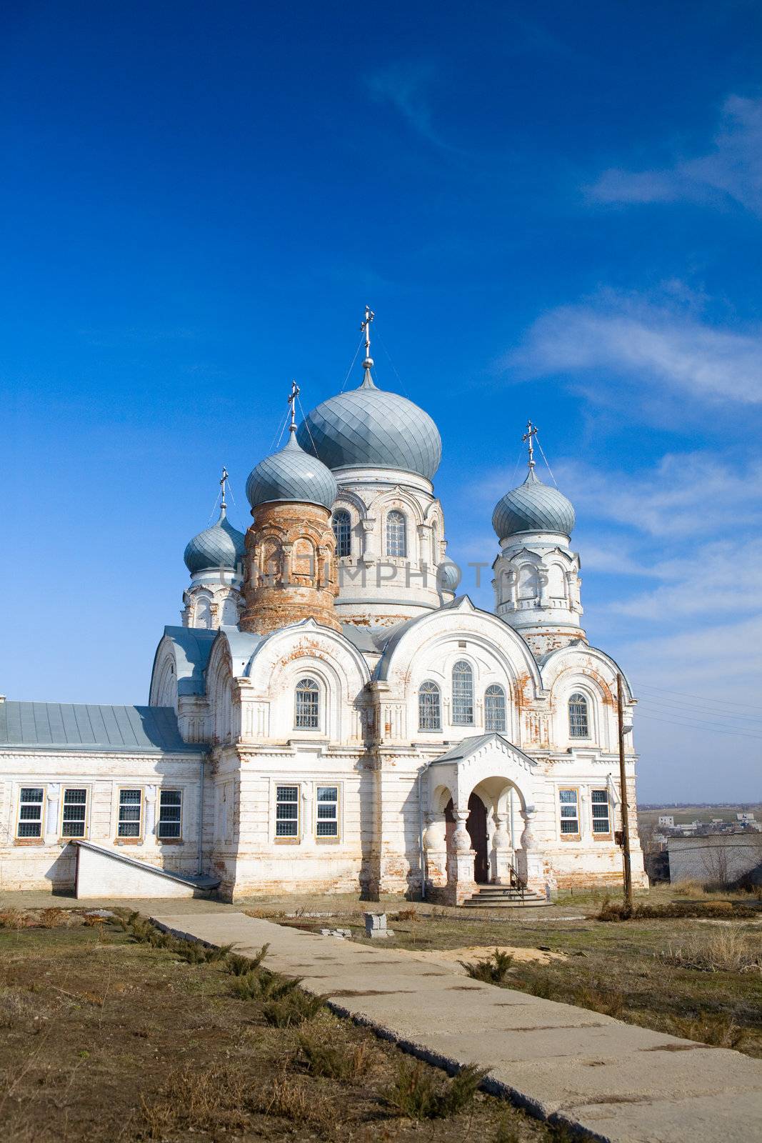 beautiful church in spring by vsurkov
