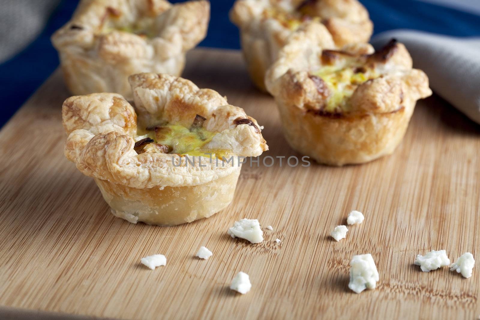 Fresh from the oven egg and pastry appetizer.