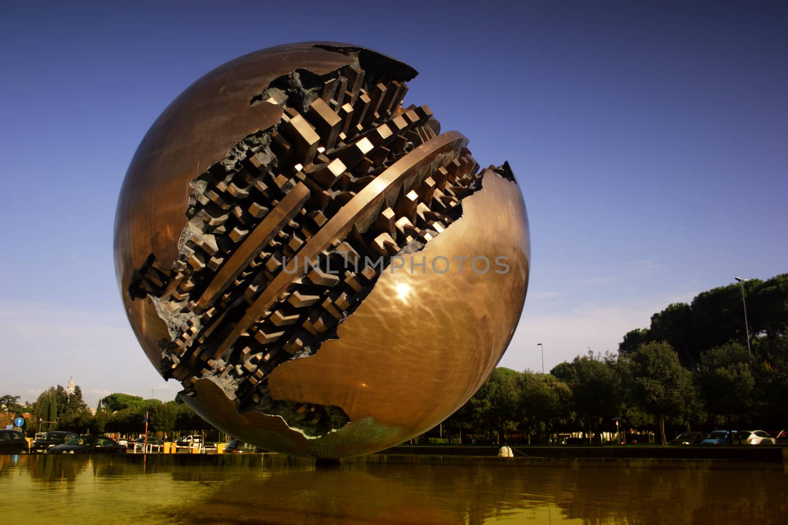 architecture, cities, bronze, Rome, world, bronze sculpture, reflection, water,  monument,  urban, sculpture, detail, artistic, art,