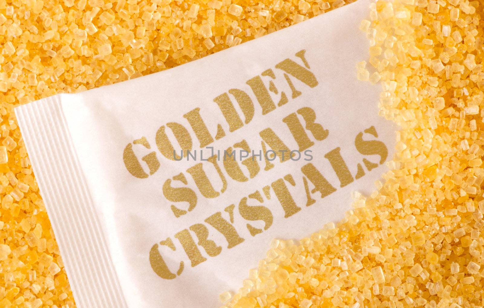 close up of golden sugar crystals