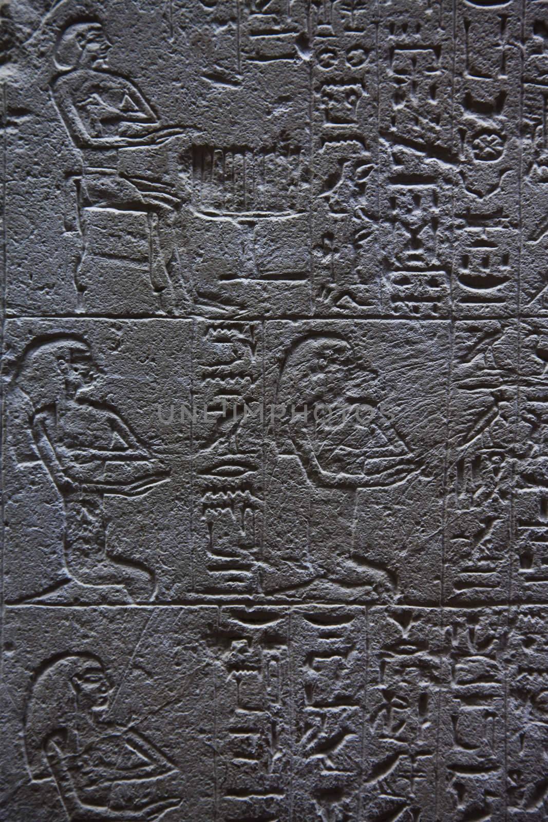 Detail of Egyptian hieroglyphics, Vatican Museums, Rome, italy