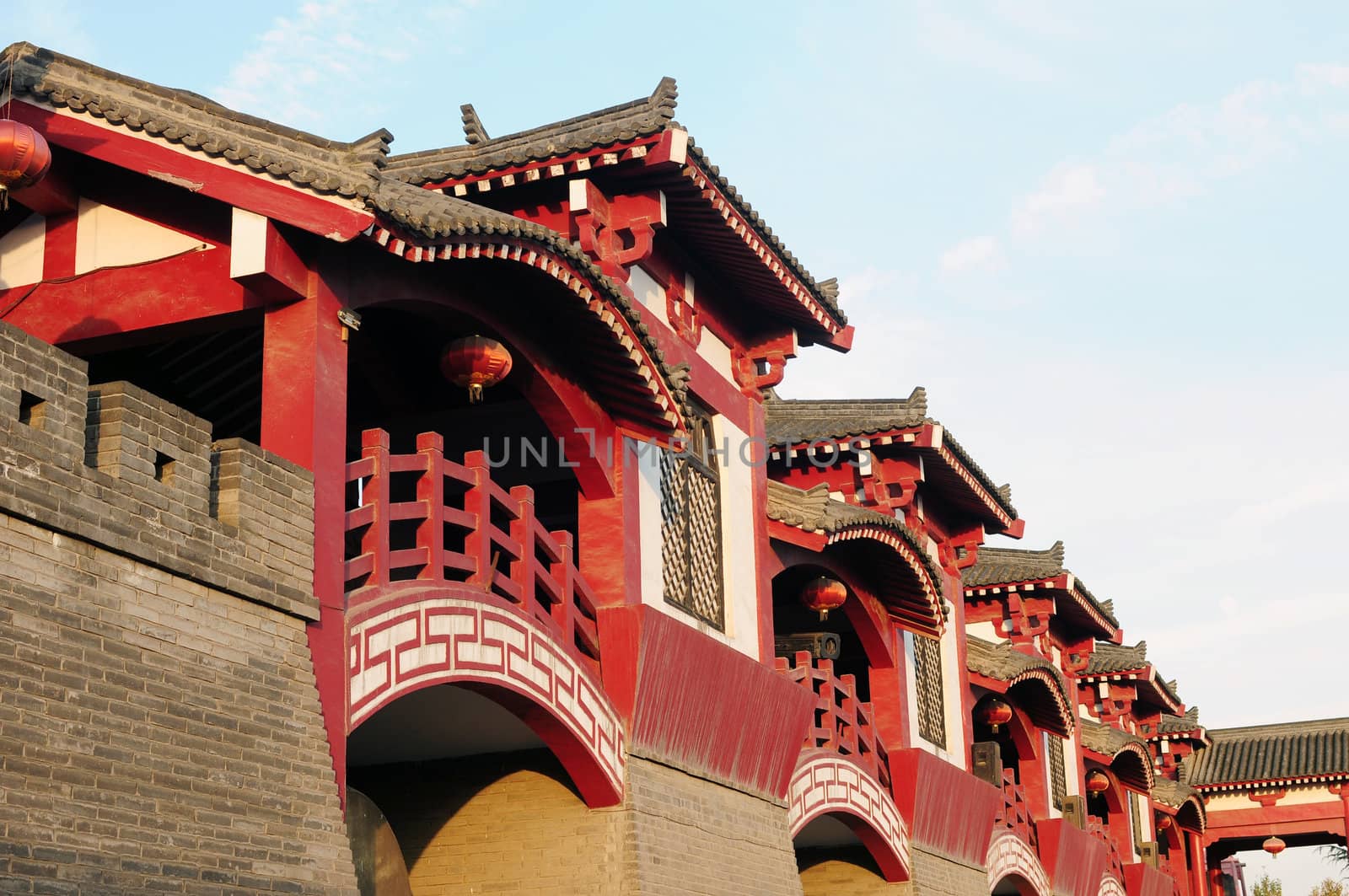 Typical Chinese ancient buildings in Xian China