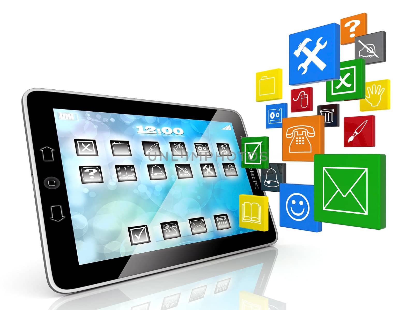 Image of computer technology on a white background isolated