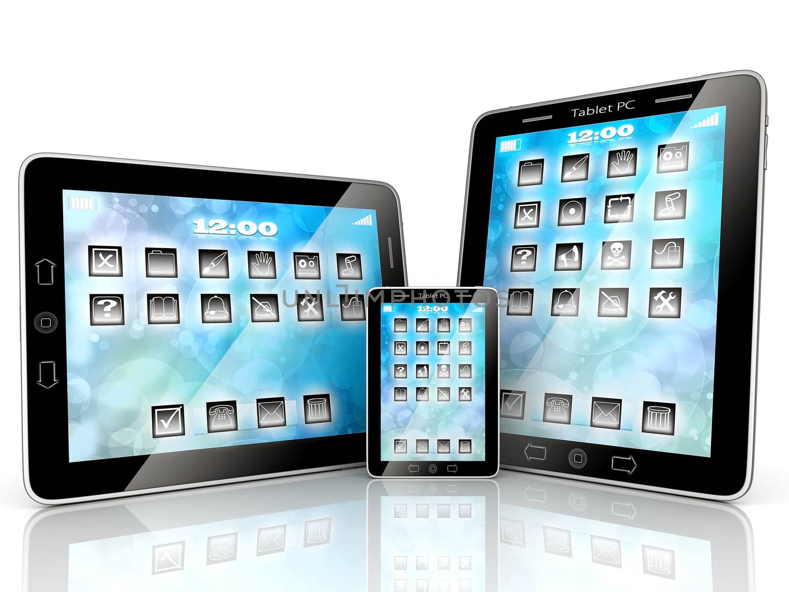 Image of computer technology on a white background isolated